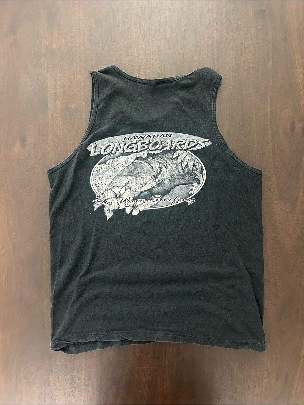 Flying Horse Hawaiian Longboards‎ Graphic 100% Cotton Black Tank Top Size L